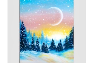 Paint Nite: Snowy Sparkle Sunset